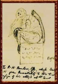 H.P. Lovecraft Handzeichnung von Cthulhu