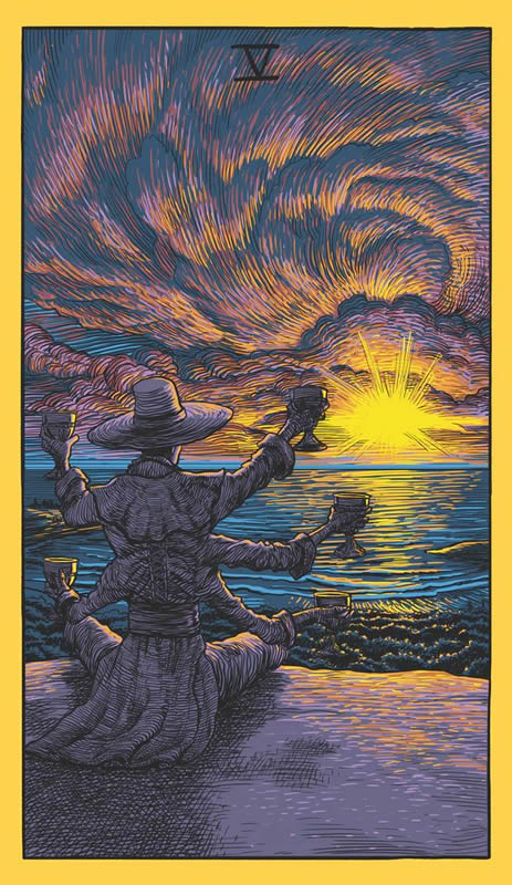 King in Yellow Tarot Five Of Cups