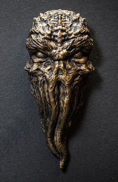 Cthulhu-Khlschrank-Magnet (Patinierte Messing / Bronze-Version)