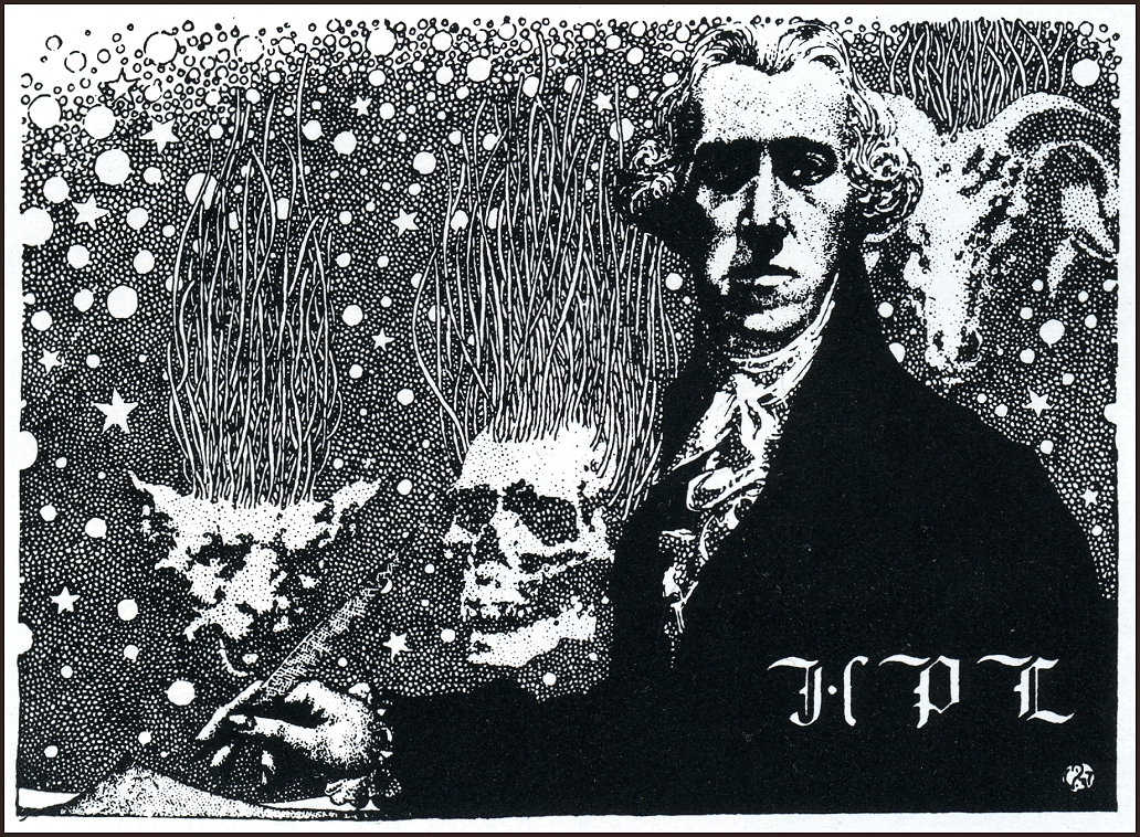 Portrait von H.P. Lovecraft von Virgil Finlay