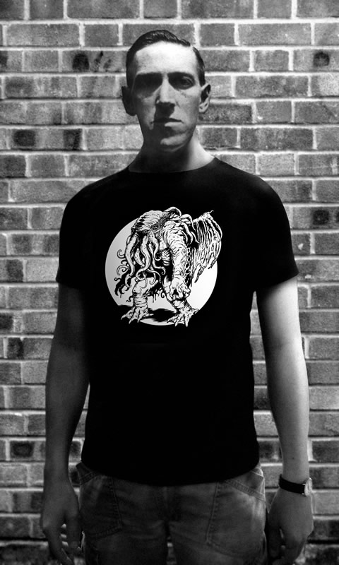 Cthulhu rising by moon - T-Shirt (M) fr Mnner