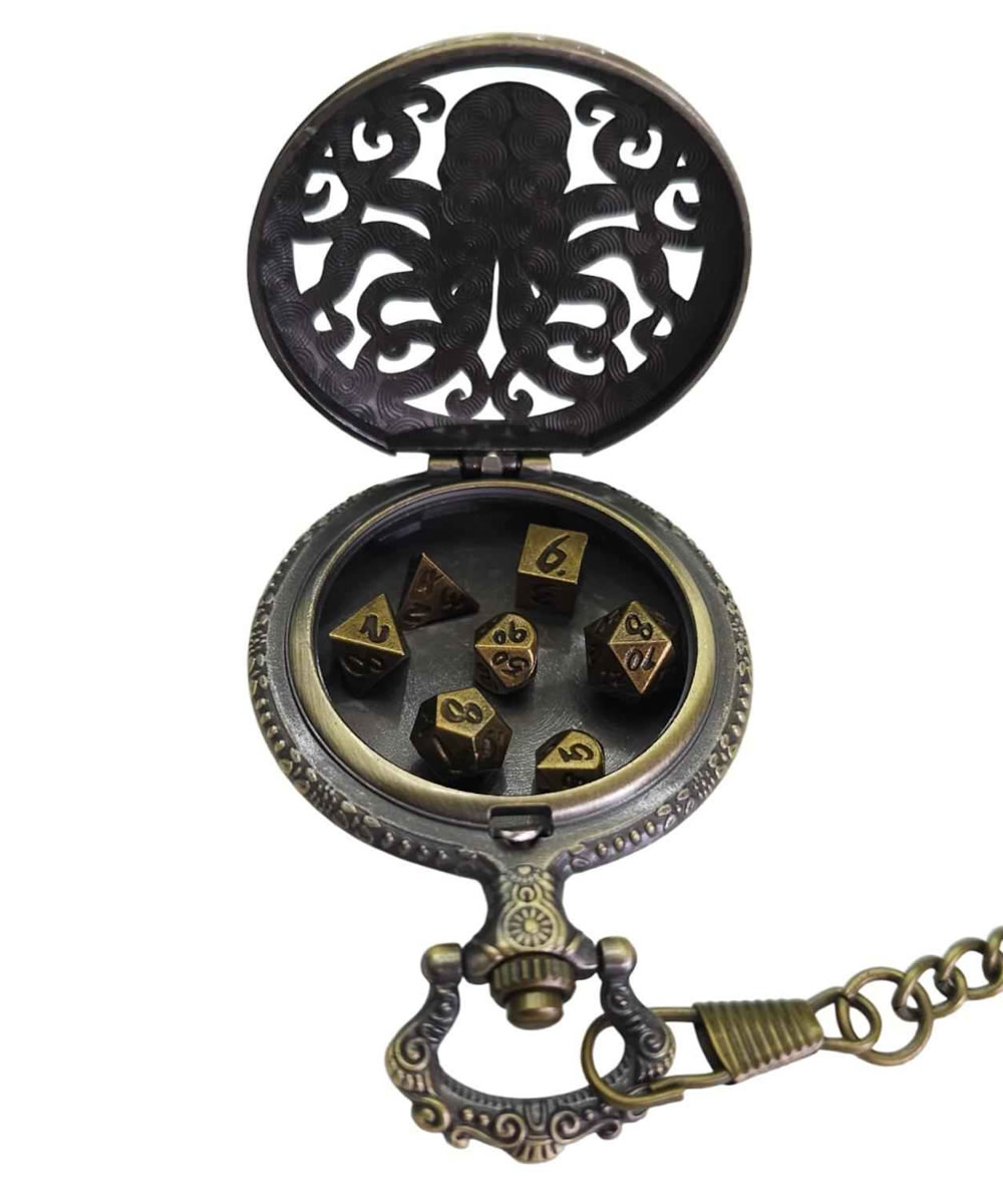 Wrfelset Cthulhu Amulett mit 7 Wrfeln (Metall)