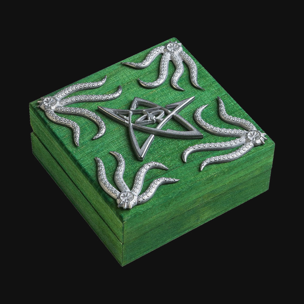 Cthulhu - Wrfel-Schatulle mit lterem Zeichen (grn)