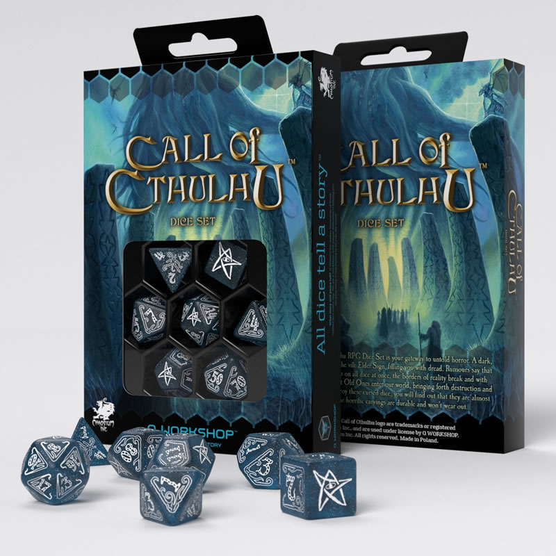 Call of Cthulhu 7th Edition Wrfelset (Magenta auf Schwarz)