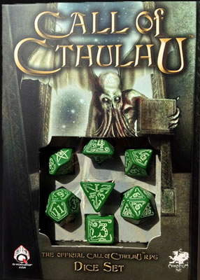 Cthulhu Wrfelset (Glow-in-the-Dark auf Grn) - 1W4 - 3W6 - 1W8 - 1W12 - 1W20 - 1W100